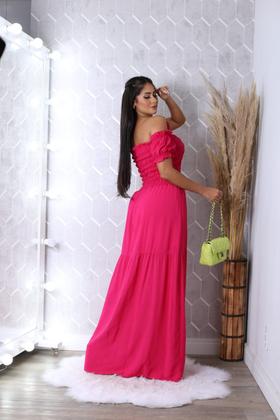 Imagem de Vestido longo cigana com elastex de tecido viscolinho