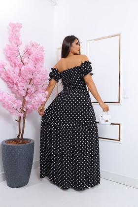 Imagem de Vestido longo cigana com elastex de tecido viscolinho