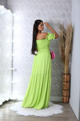 Imagem de Vestido longo cigana com elastex de tecido viscolinho