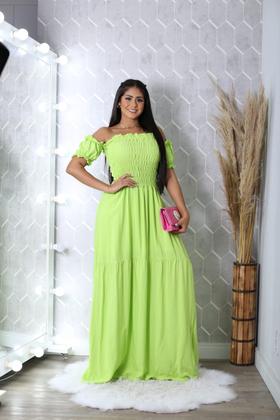 Imagem de Vestido longo cigana com elastex de tecido viscolinho