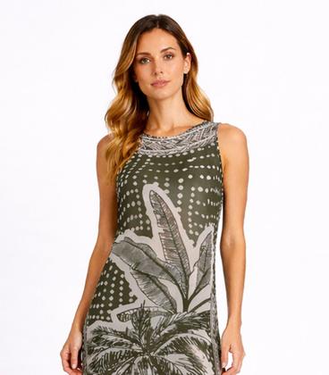 Imagem de Vestido Longo Com Sobreposição Em Tule Donna Preto