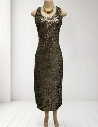 Imagem de Vestido Longo De Festa Indiano, Tule Bord Com Paetê, Cinza