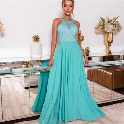 Imagem de Vestido Longo De Festa Para Madrinha , Formatura, Festas. Cor:Azul tifane tamanho:G