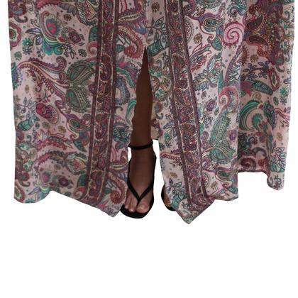 Imagem de Vestido Longo De Seda Festa Casual Indiano Estampado