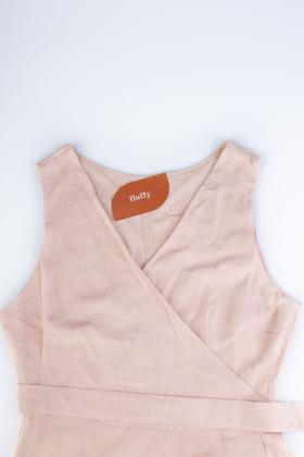 Imagem de Vestido longo de viscose slub transpassado 71116