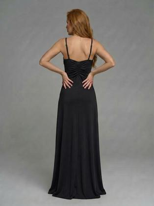 Imagem de Vestido Longo Drapeado Com Ajuste nas Alças Para Festas, Casamento, Aniversário, Evento, Formatura
