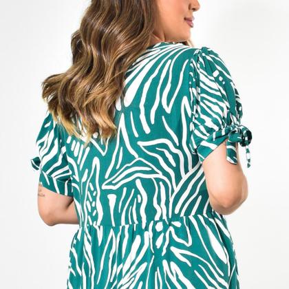Imagem de Vestido Longo Em Tecido Viscose Estampada Plus Size 42 Ao 52