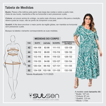 Imagem de Vestido Longo Em Tecido Viscose Estampada Plus Size 42 Ao 52