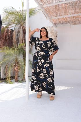 Imagem de Vestido Longo Estampado C/manga 3/4 6 Geração G1 G2 G3 G4