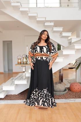 Imagem de Vestido Longo Estampado Plus Size 8 Geração G1 G2 G3 G4