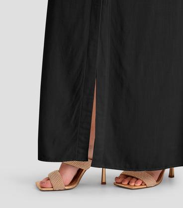 Imagem de Vestido Longo Feminino em Tecido Linho Dianna Preto