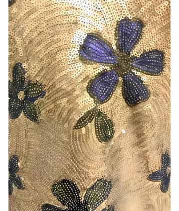 Imagem de Vestido Longo Festa Indiano Em Tule Bord Com Paetê Dourado