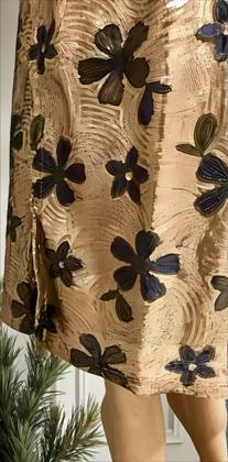 Imagem de Vestido Longo Festa Indiano Em Tule Bord Com Paetê Dourado