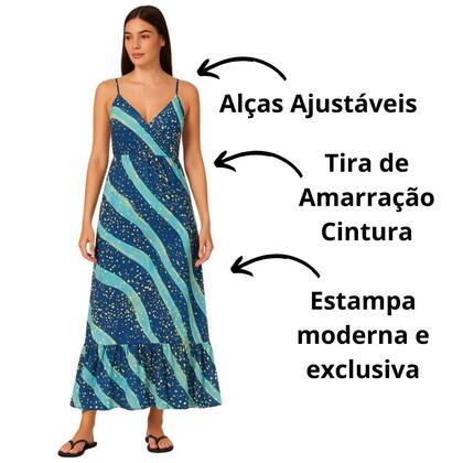 Imagem de Vestido Longo FMF Indiano Estampado Feminino Chic