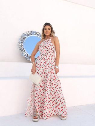 Imagem de Vestido longo frente unica com fenda cod:2049