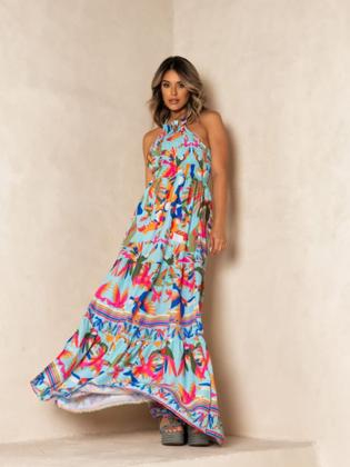 Imagem de Vestido longo frente unica com fenda cod:2049