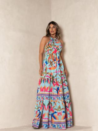 Imagem de Vestido longo frente unica com fenda cod:2049