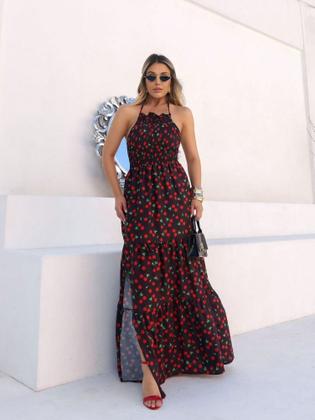 Imagem de Vestido longo frente unica com fenda cod:2049