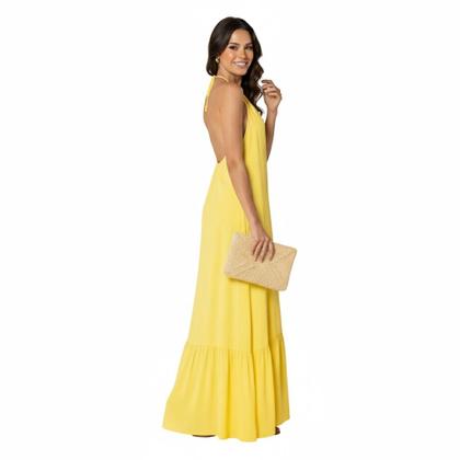 Imagem de Vestido Longo Frente Única Decote Festa Casamento Madrinha