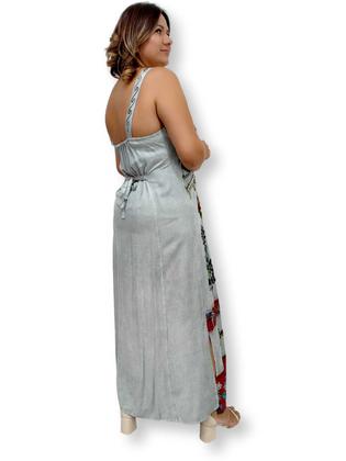 Imagem de Vestido Longo Indiano Alça Bordado Colorido Plus Size 519
