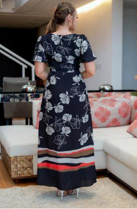 Imagem de Vestido Longo Kauly 3497 Crepe Estampado