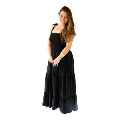Imagem de Vestido Longo Lastex  Alça Festa Aniversário Casamento Praia