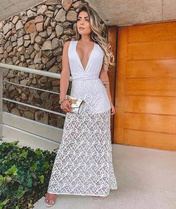 Imagem de Vestido longo macaquinho dia dia noiva pré wedding