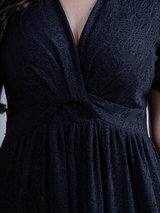 Imagem de Vestido Longo Malha Lese Rodado Soltinho Festa Casamento