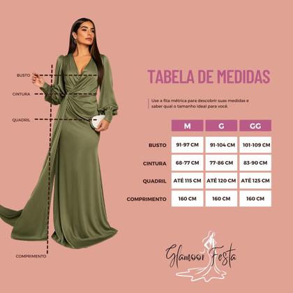 Imagem de Vestido Longo Manga Bufante Festa Madrinha Convidada Casamento Formatura