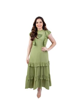 Imagem de Vestido Longo Maxi Midi Evangelico Elegante Verão Viscolinho