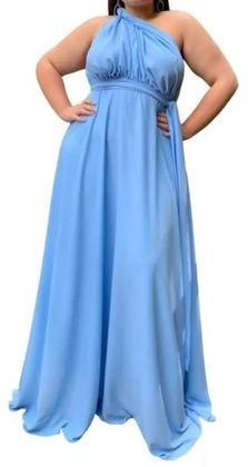 Imagem de Vestido Longo Multiformas Plus Size G1 ao G4 Casamento/Madrinha/Festa Saia Godê