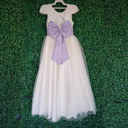 Imagem de Vestido longo Off White com Faixa e Laço LÍLAS Infantil Festa elegância conforto luxo REF4166