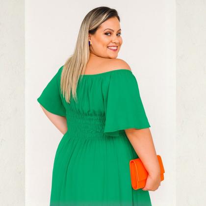 Imagem de Vestido Longo Ombro A Ombro Plus Size Festa Casamento Madrinha Moda Evangélica