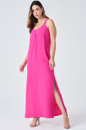 Imagem de Vestido Longo PKS Alça Bordada Rosa Pink