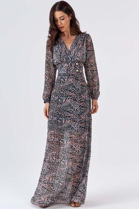 Imagem de Vestido Longo PKS Estampa Unique Brown