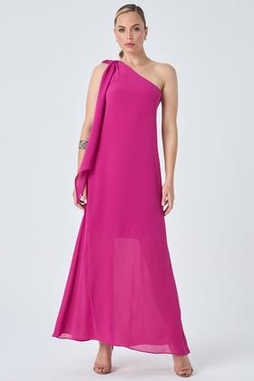 Imagem de Vestido Longo PKS Um Ombro Só Rosa Pink