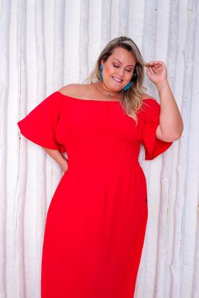 Imagem de Vestido Longo Plus Size Ciganinha Verão