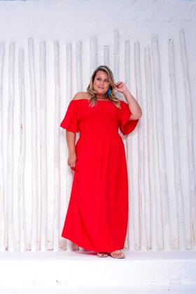 Imagem de Vestido Longo Plus Size Ciganinha Verão