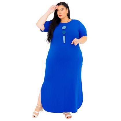 Imagem de Vestido Longo Plus Size Com Fenda