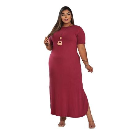 Imagem de Vestido Longo Plus Size Com Fenda