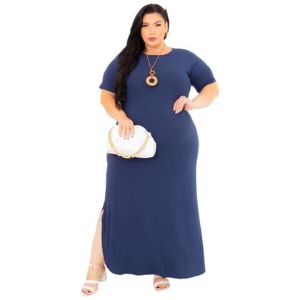 Imagem de Vestido Longo Plus Size Com Fenda