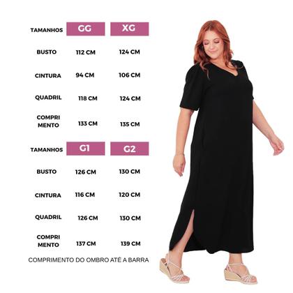 Imagem de Vestido Longo Plus Size Curvy Manga Curta Large Tendência