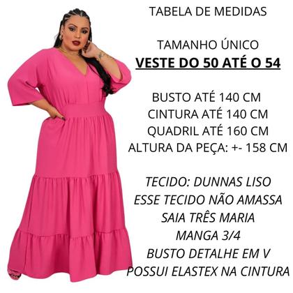 Vestido Longo Plus Size Moda Blogueira Calor Chic Plus Size