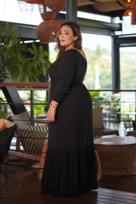 Imagem de Vestido Longo Plus Size Mula Manca Elegante Festa Ajustável Modelador Afina Cintura