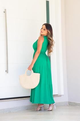 Imagem de Vestido Longo Regata Saia 3 Marias Laço na Cintura