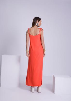Imagem de Vestido longo reto  viscose com bordado barra lunender 34805