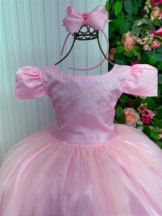 Imagem de Vestido Longo Rosa Bebê Babadinho para Meninas - Coleção Enjoy