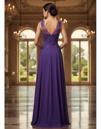 Imagem de Vestido longo Seda Chiffon madrinha festa casamento 2H