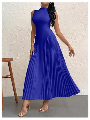 Imagem de Vestido longo SOLY HUX sem mangas A Line Flowy Royal Blue para mulheres