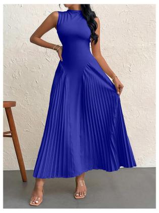 Imagem de Vestido longo SOLY HUX sem mangas A Line Flowy Royal Blue para mulheres